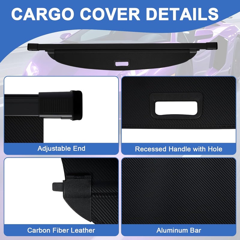 NTLTPYY Cargo Cover for Hyundai Tucson 2022-2025 l4 1.6L 2.5L - Waterproof Tear Accessories-Resistant Carbon Fibe Trunk Cover, Car Retractable Cargo Cover, Anti-Peeping Luggage Privacy Shield - Image 5